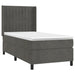 Pat box spring cu saltea, gri închis, 90x200 cm, catifea - WALTI WALTI