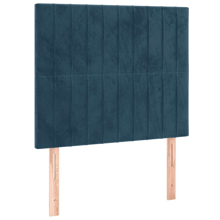 Pat box spring cu saltea, albastru închis, 90x200 cm, catifea - WALTI WALTI
