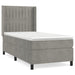 Pat box spring cu saltea, gri deschis, 100x200 cm, catifea - WALTI WALTI
