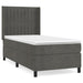 Pat box spring cu saltea, gri închis, 100x200 cm, catifea - WALTI WALTI