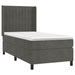 Pat box spring cu saltea, gri închis, 100x200 cm, catifea - WALTI WALTI
