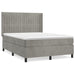 Pat box spring cu saltea, gri deschis, 140x190 cm, catifea - WALTI WALTI