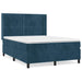 Pat box spring cu saltea, albastru închis, 140x190 cm, catifea - WALTI WALTI