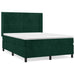 Pat box spring cu saltea, verde închis, 140x200 cm, catifea - WALTI WALTI