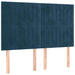 Pat box spring cu saltea, albastru închis, 140x200 cm, catifea - WALTI WALTI