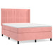 Pat box spring cu saltea, roz, 140x200 cm, catifea - WALTI WALTI