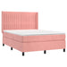 Pat box spring cu saltea, roz, 140x200 cm, catifea - WALTI WALTI