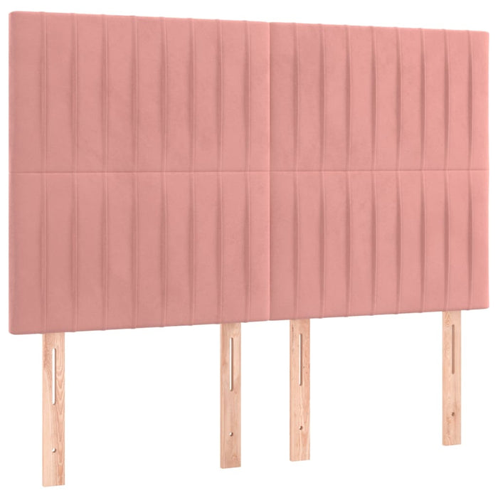 Pat box spring cu saltea, roz, 140x200 cm, catifea - WALTI WALTI