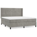 Pat box spring cu saltea, gri deschis, 160x200 cm, catifea - WALTI WALTI