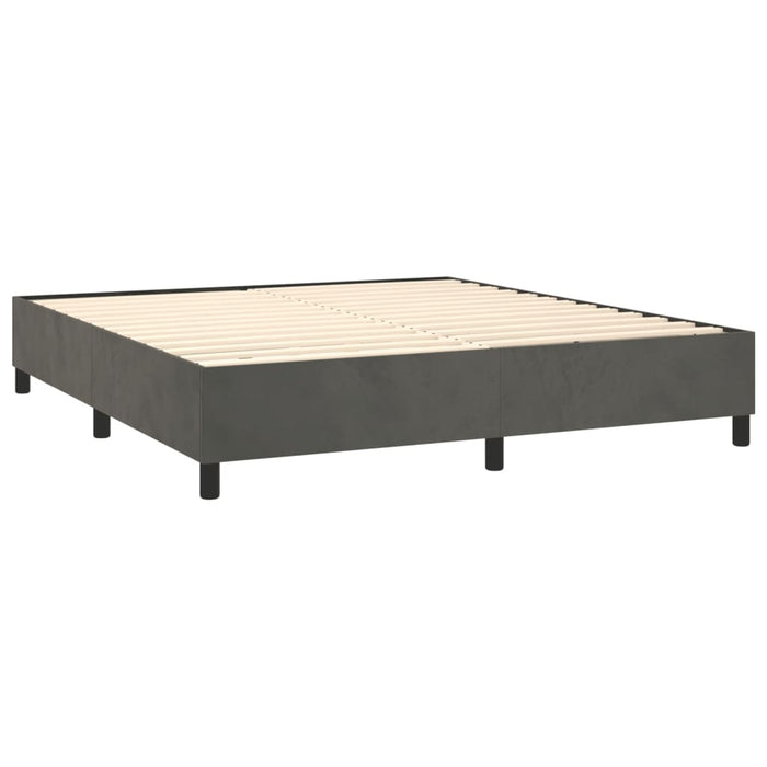 Pat box spring cu saltea, gri închis, 160x200 cm, catifea - WALTI WALTI