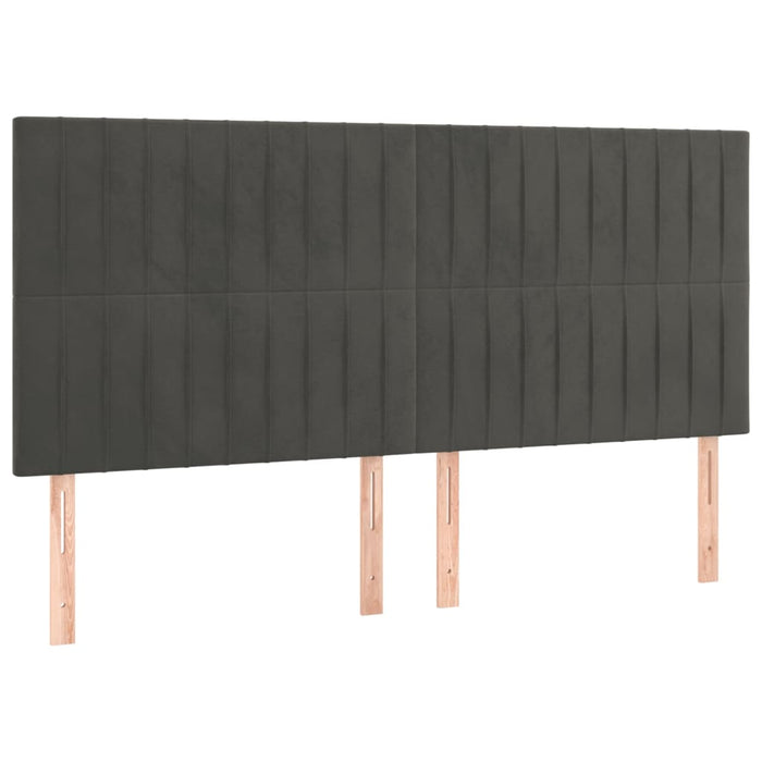 Pat box spring cu saltea, gri închis, 160x200 cm, catifea - WALTI WALTI