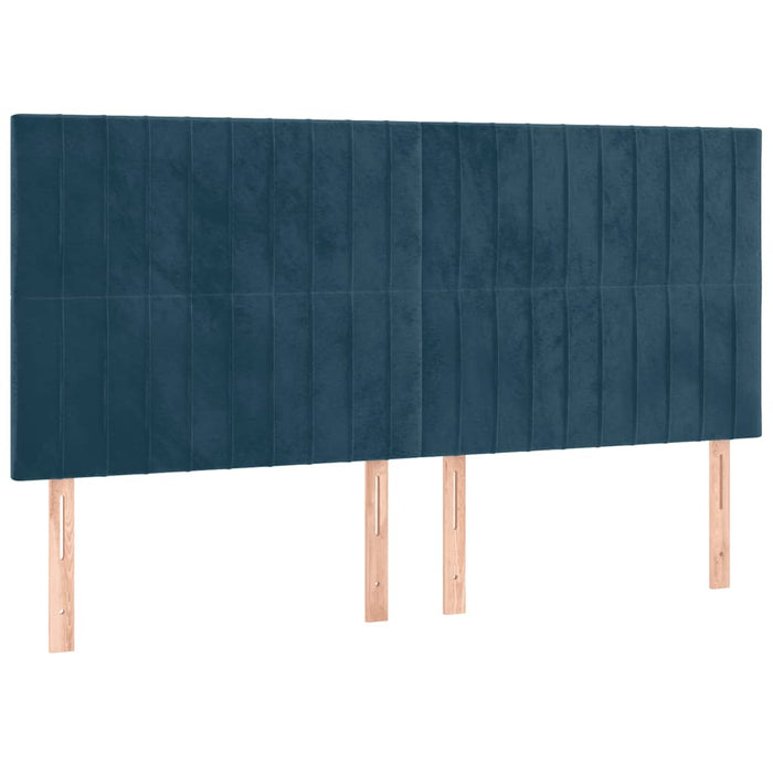Pat box spring cu saltea, albastru închis, 160x200 cm, catifea - WALTI WALTI