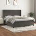 Pat box spring cu saltea, gri închis, 180x200 cm, catifea - WALTI WALTI