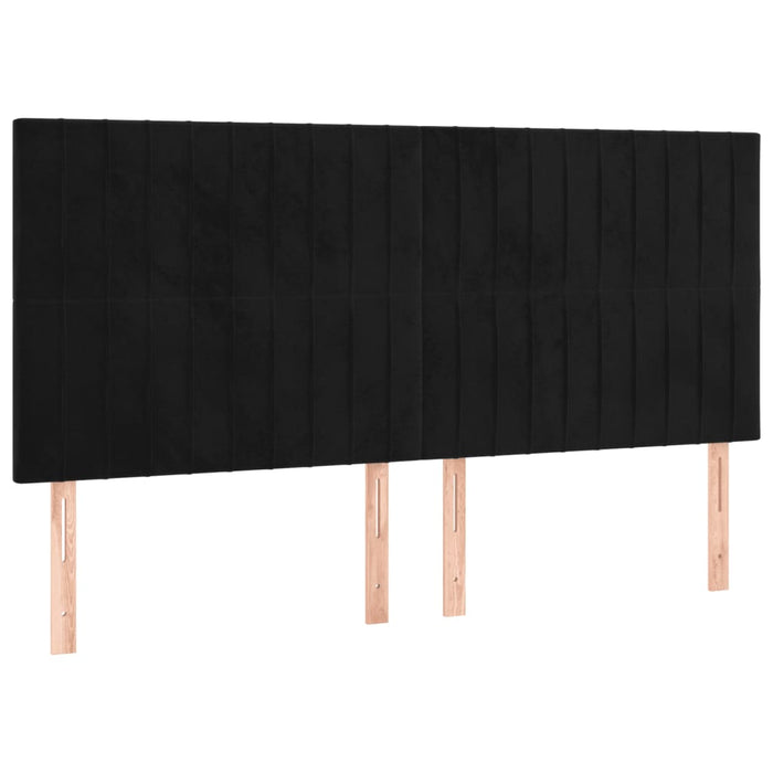 Pat box spring cu saltea, negru, 180x200 cm, catifea WALTI