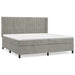 Pat box spring cu saltea, gri deschis, 200x200 cm, catifea - WALTI WALTI
