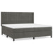 Pat box spring cu saltea, gri închis, 200x200 cm, catifea - WALTI WALTI