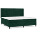 Pat box spring cu saltea, verde închis, 200x200 cm, catifea - WALTI WALTI