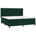 Pat box spring cu saltea, verde închis, 200x200 cm, catifea - WALTI WALTI