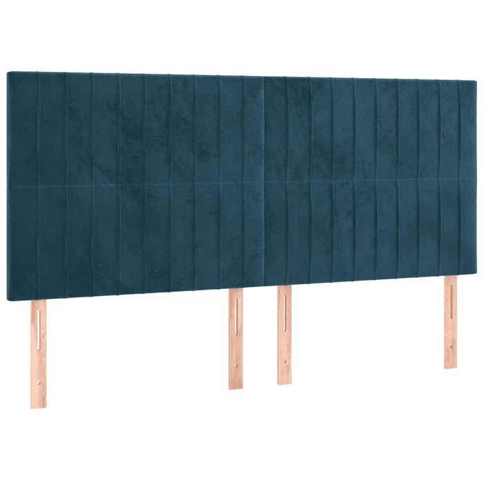 Pat box spring cu saltea, albastru închis, 200x200 cm, catifea - WALTI WALTI