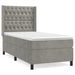 Pat continental cu saltea, gri deschis, 80x200 cm, catifea - WALTI WALTI