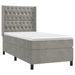 Pat continental cu saltea, gri deschis, 80x200 cm, catifea - WALTI WALTI