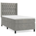 Pat box spring cu saltea, gri deschis, 100x200 cm, catifea - WALTI WALTI