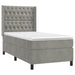 Pat box spring cu saltea, gri deschis, 100x200 cm, catifea - WALTI WALTI
