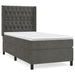 Pat box spring cu saltea, gri închis, 100x200 cm, catifea - WALTI WALTI