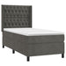 Pat box spring cu saltea, gri închis, 100x200 cm, catifea - WALTI WALTI