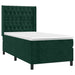 Pat box spring cu saltea, verde închis, 100x200 cm, catifea - WALTI WALTI