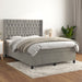 Pat box spring cu saltea, gri deschis, 140x190 cm, catifea - WALTI WALTI