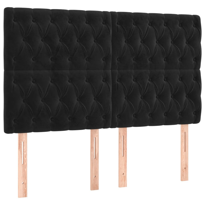 Pat box spring cu saltea, negru, 140x190 cm, catifea - WALTI WALTI