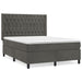 Pat box spring cu saltea, gri închis, 140x200 cm, catifea - WALTI WALTI