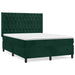 Pat box spring cu saltea, verde închis, 140x200 cm, catifea - WALTI WALTI