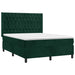 Pat box spring cu saltea, verde închis, 140x200 cm, catifea - WALTI WALTI