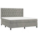 Pat box spring cu saltea, gri deschis, 160x200 cm, catifea - WALTI WALTI