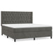 Pat box spring cu saltea, gri închis, 160x200 cm, catifea - WALTI WALTI