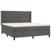 Pat box spring cu saltea, gri închis, 160x200 cm, catifea - WALTI WALTI
