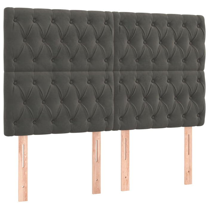 Pat box spring cu saltea, gri închis, 160x200 cm, catifea - WALTI WALTI