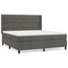 Pat box spring cu saltea, gri închis, 180x200 cm, catifea - WALTI WALTI
