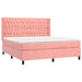 Pat box spring cu saltea, roz, 180x200 cm, catifea - WALTI WALTI