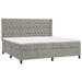 Pat box spring cu saltea, gri deschis, 200x200 cm, catifea - WALTI WALTI
