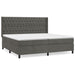 Pat box spring cu saltea, gri închis, 200x200 cm, catifea - WALTI WALTI