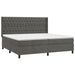 Pat box spring cu saltea, gri închis, 200x200 cm, catifea - WALTI WALTI