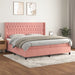 Pat box spring cu saltea, roz, 200x200 cm, catifea - WALTI WALTI
