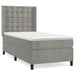 Pat continental cu saltea, gri deschis, 80x200 cm, catifea - WALTI WALTI