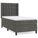 Pat box spring cu saltea, gri închis, 80x200 cm, catifea - WALTI WALTI