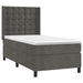 Pat box spring cu saltea, gri închis, 80x200 cm, catifea - WALTI WALTI