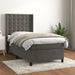 Pat box spring cu saltea, gri închis, 80x200 cm, catifea - WALTI WALTI