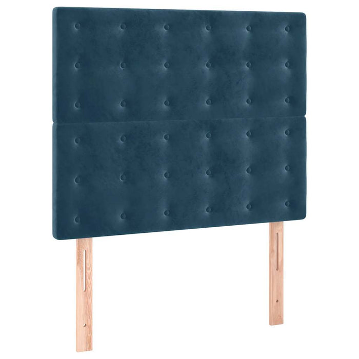 Pat box spring cu saltea, albastru închis, 80x200 cm, catifea - WALTI WALTI